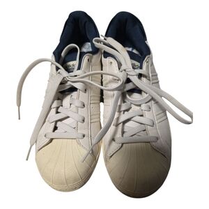 Adidas White Sneakers with Blue Interior